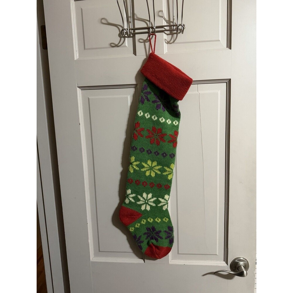 Large Knit Christmas Holiday Stocking